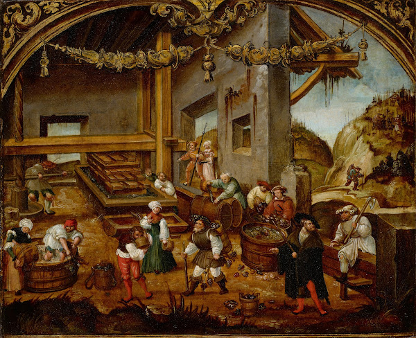 Gathering Grapes And Making Wine September From A Cycle Of The Labours Of The Mo