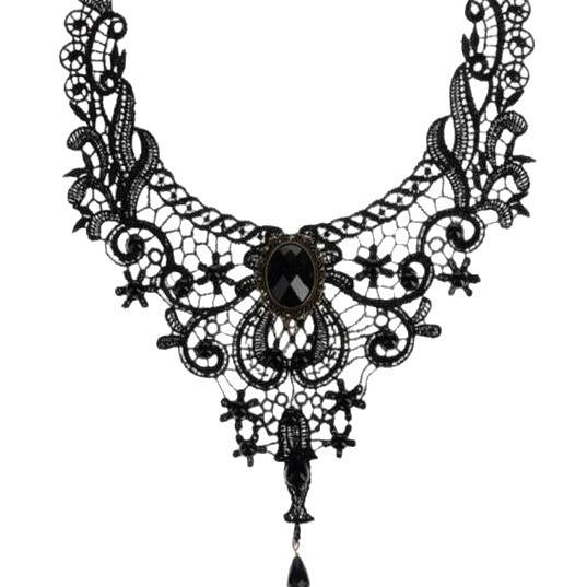 Choker-Halskette aus Stoff, schwarz, rot oder weiß