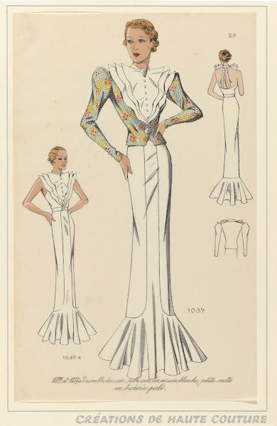 Créations de Haute Couture  Ensemble du soir robe sans dos en soie blanche petit