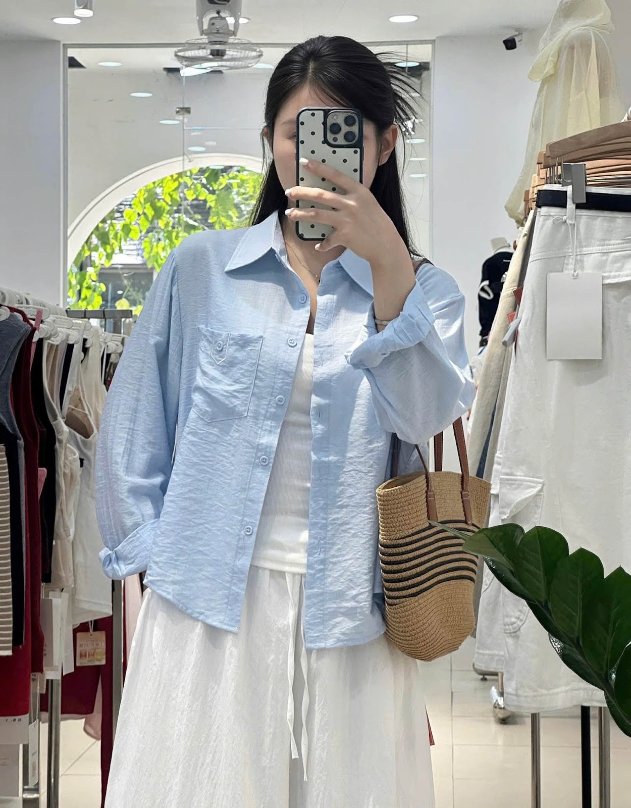 Áo sơ mi voan dài tay túi nút XONXEN SHOP 6809 – Image 3