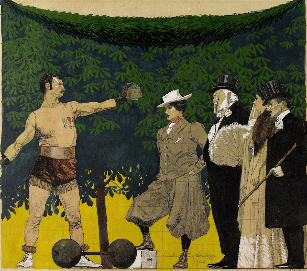 Promeneurs et artiste à lexposition de 1900 1900