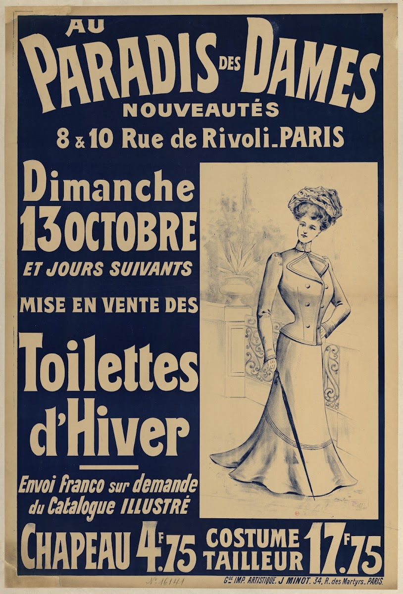 Au Paradis des Dames nouveautés Toilettes dHiver 1901