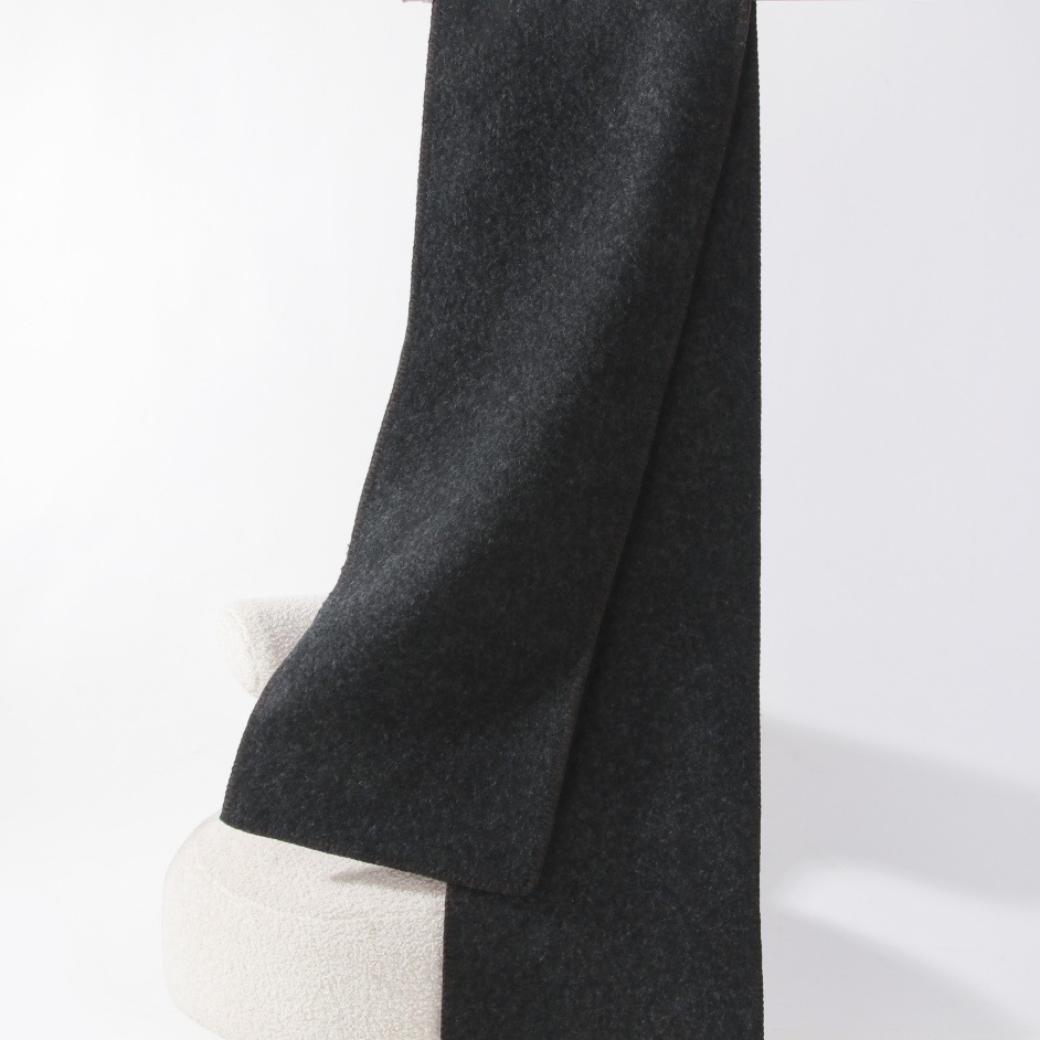 Thick, solid-colored alpaca wool scarf, dark gray