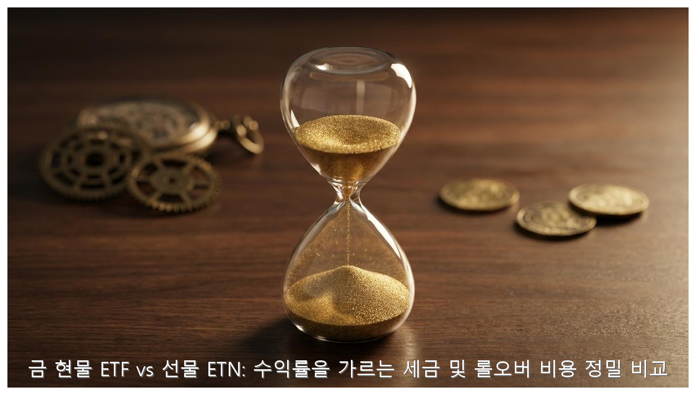 금 현물 ETF vs 선물 ETN: 수익률을 가르는 세금 및 롤오버 비용 정밀 비교 핵심 안내 및 분석 인포그래픽 (4)