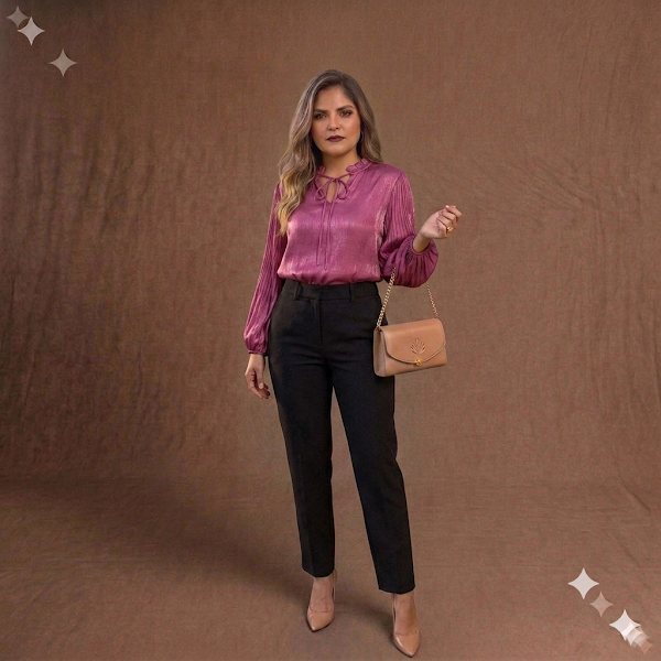 Blusa en Seda Magenta