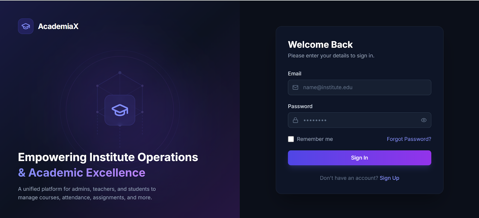 🎓 AcademiaX — Next-Gen Academic & Institute