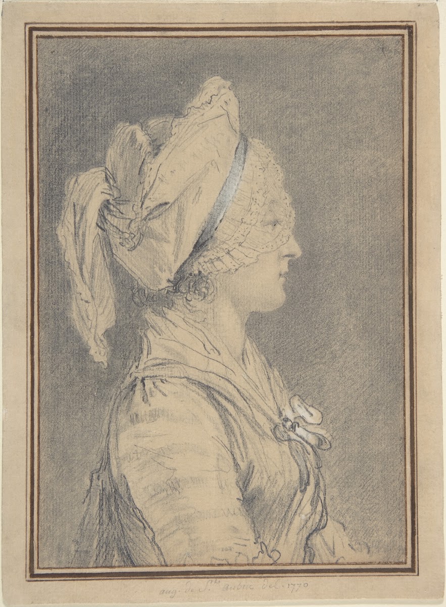 Half Figure of a Woman Wearing a Cap in Profile to Right 1770