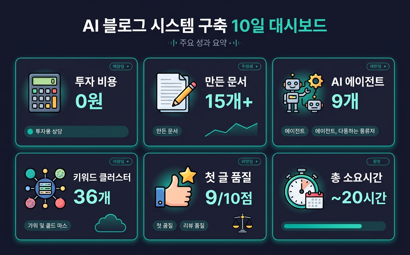6일간 핵심 수치 대시보드