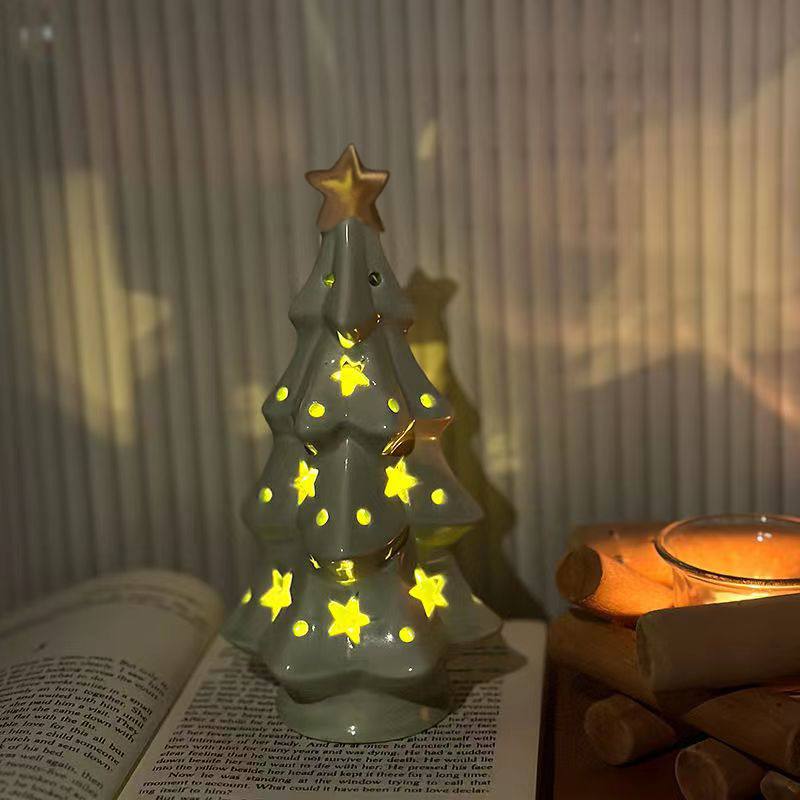 Decorative Ceramic Christmas Tree Lamp