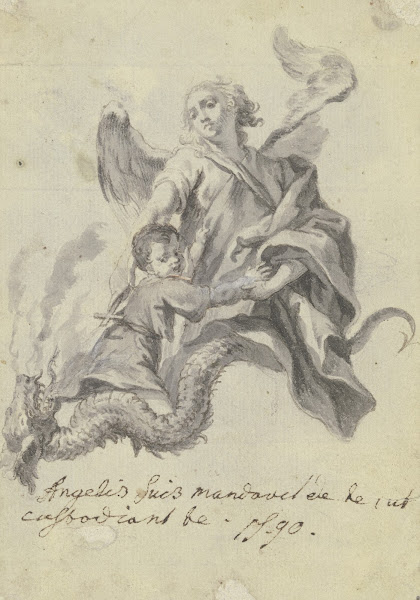 Kind mit Schutzengel und Drachen