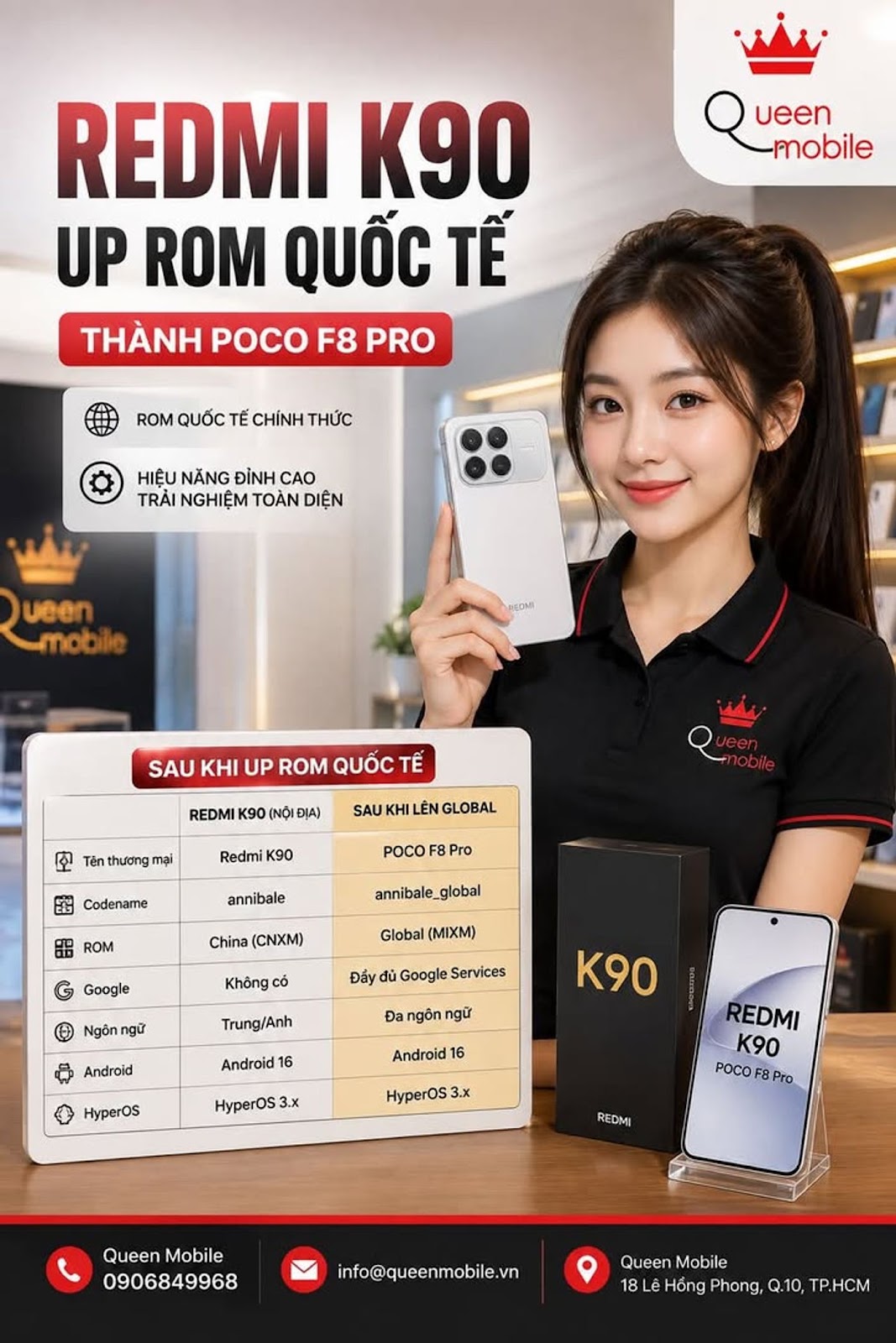 La mise à niveau internationale de la ROM REDMI K90 deviendra POCO F8 Pro

C'est vrai. Version domestique Redmi K90...