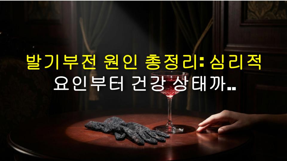 발기부전 원인 총정리: 심리적 요인부터 건강 상태까지, 당신의 고민 해결법