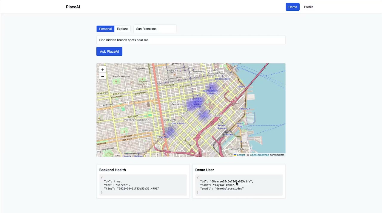 PlaceAI project preview