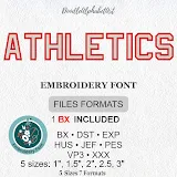 Stitch photo 5 of the Athletics Embroidery Font embroidery design