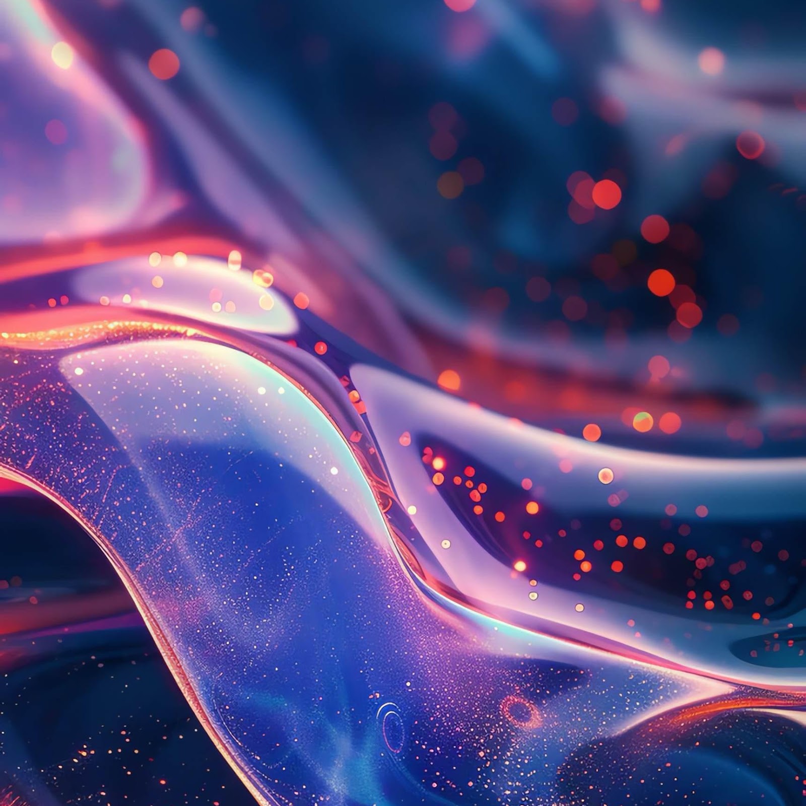 Download Abstract Neon Glowing Liquid Flow 2K iPhone