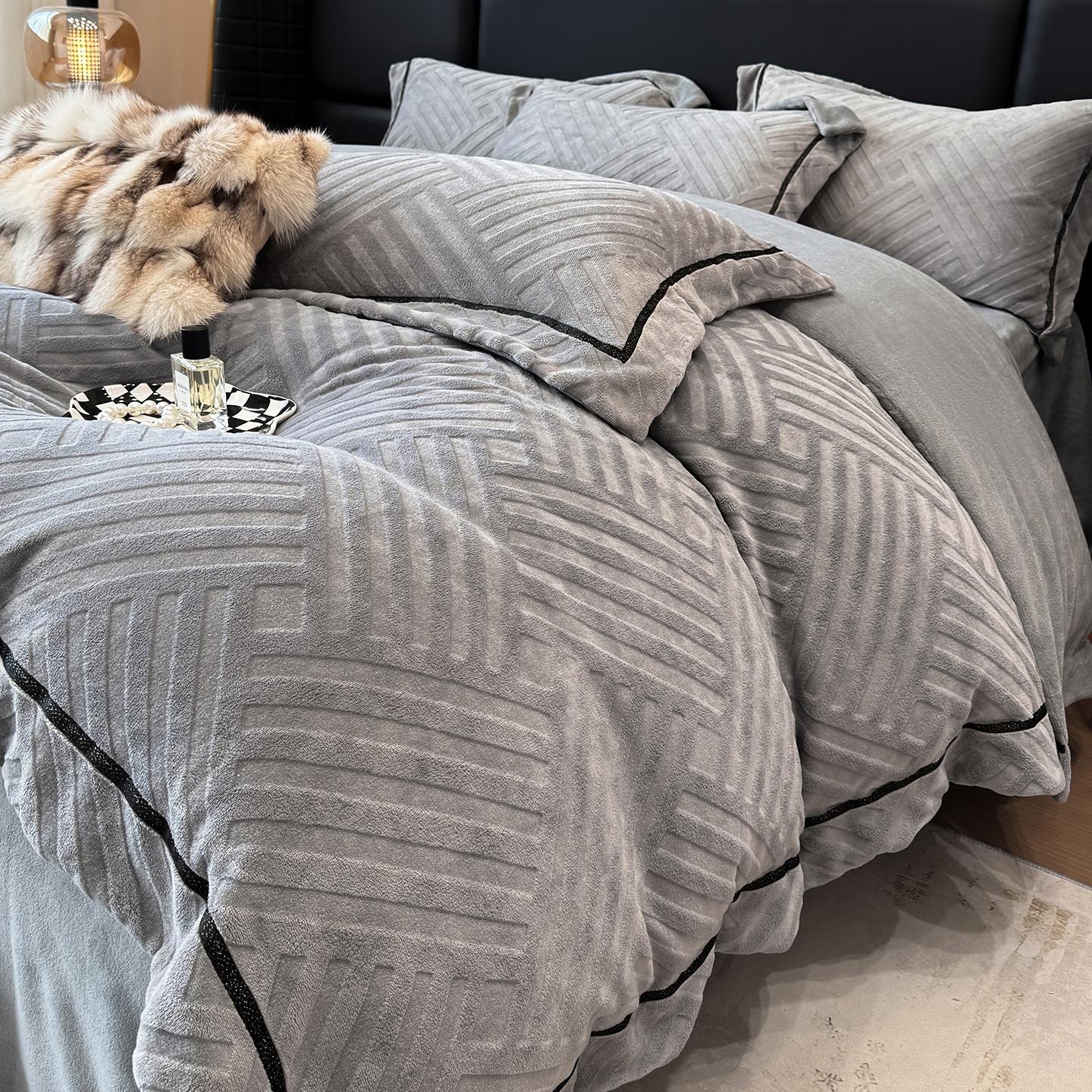 Milk Fiber Fleece Bedding Set, 4-piece, winter warm