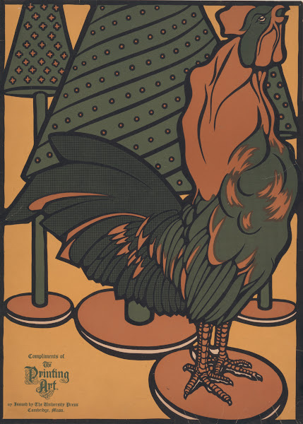 Toy rooster  trees on circular bases executed in various printing techniques 190