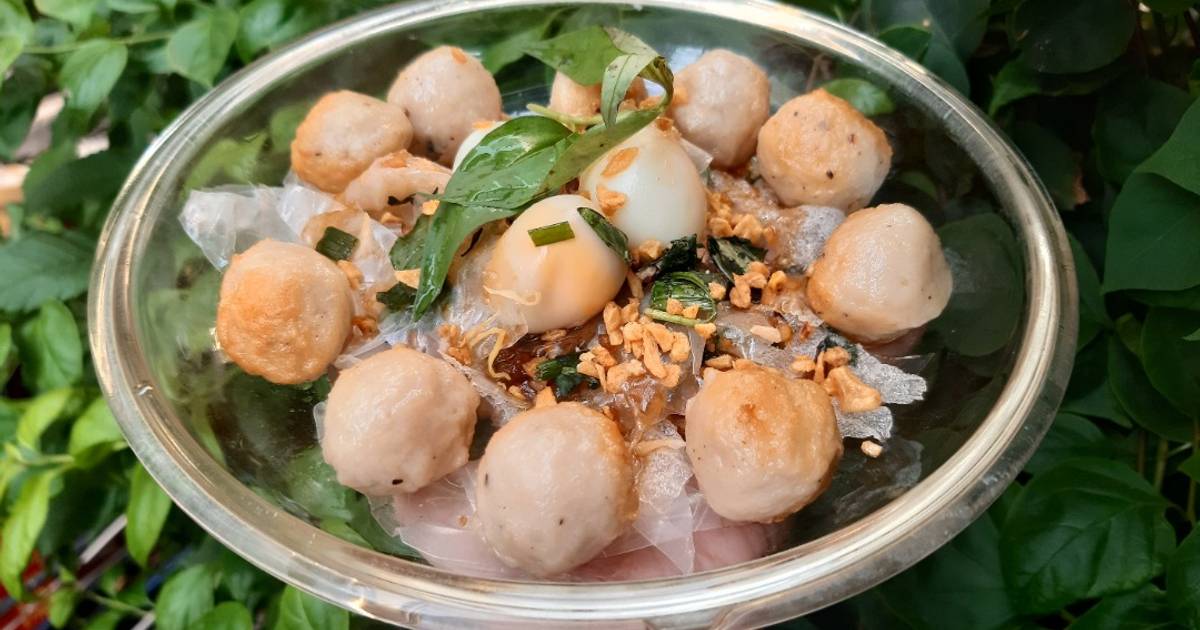 Bánh tráng trộn cá viên chiên