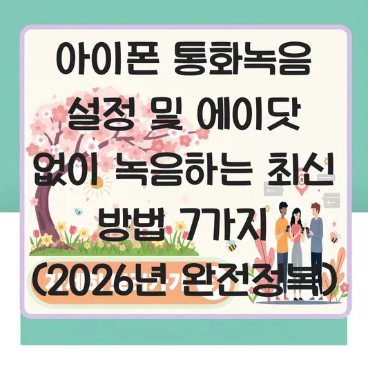 아이폰 통화녹음 설정 및 에이닷 없이 녹음하는 최신 방법 총정리 대표 이미지