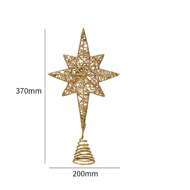 Christmas tree topper star, eight-pointed, openwork