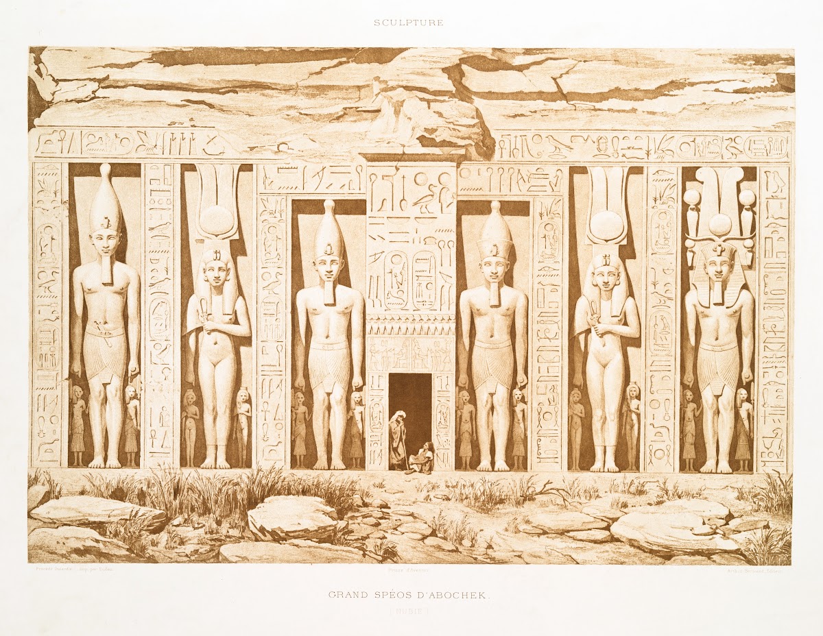 Sculpture grand spéos dAbochek Nubie 1878