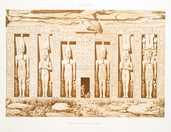 Sculpture grand spéos dAbochek Nubie 1878