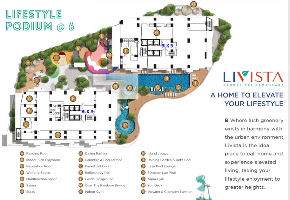 Livista Type A floor plan — 694 sq ft, 2 bedrooms
