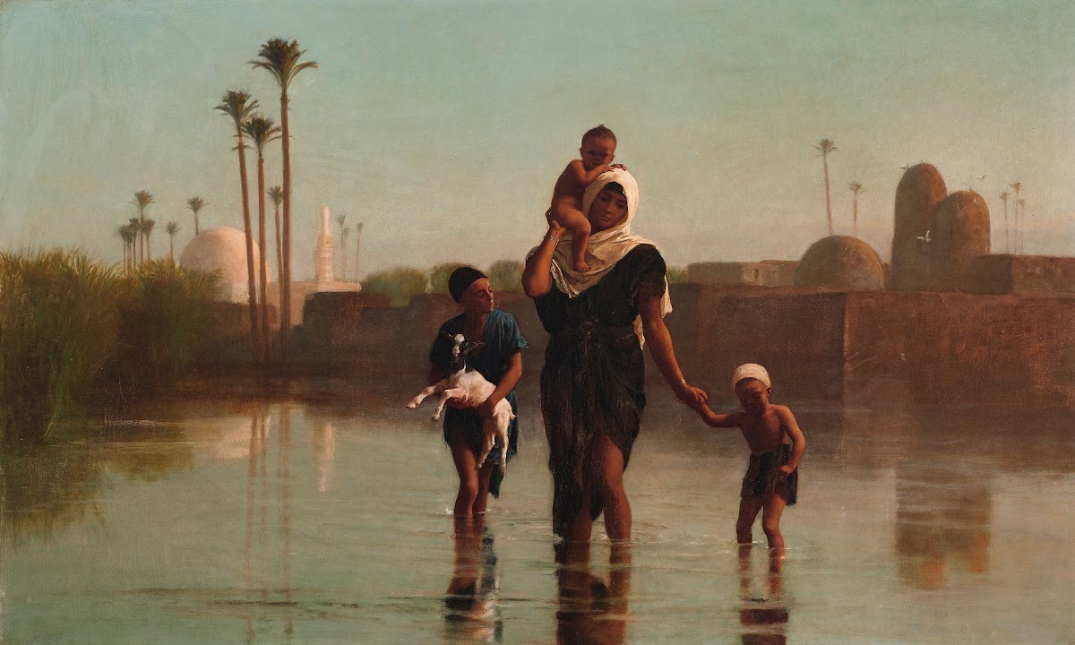 The way from the village  Time of inundation Egypt 1882