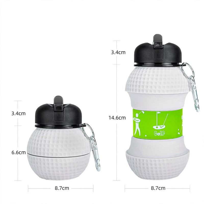 Foldable silicone water bottle with sports design 550 ml