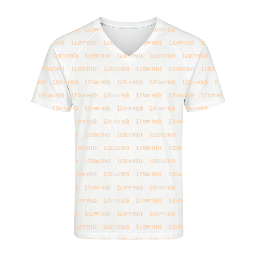 AOP ZG-V collar women's shoulder length short sleeved shirt