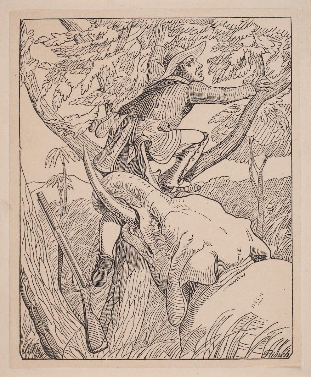 En jagtscene i Indiens store vestlige skove 1839