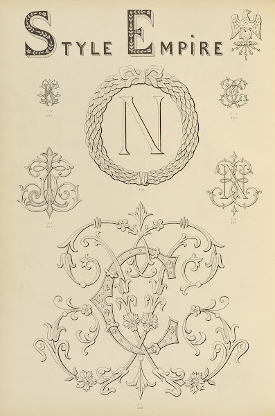 Album de chiffres  monogrammes couronnes de noblesse francaises et etrangeres Pl