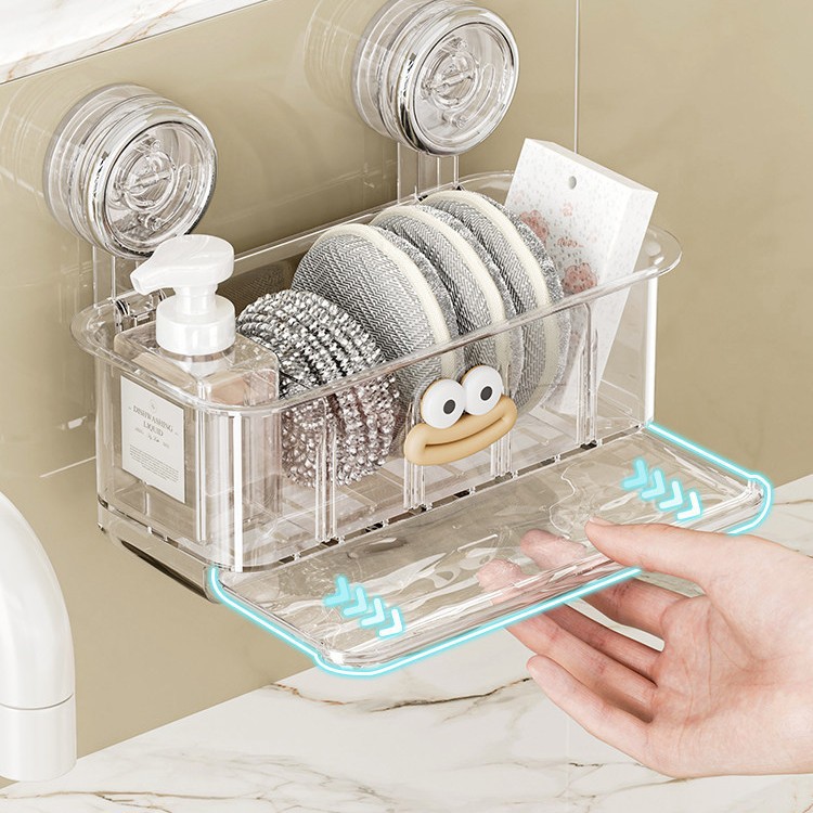 Wall shelf for kitchen with suction cup, no drilling