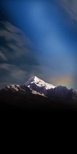 Mountains, Night Sky, Stars, Aurora 2K iPhone Wallpaper Background