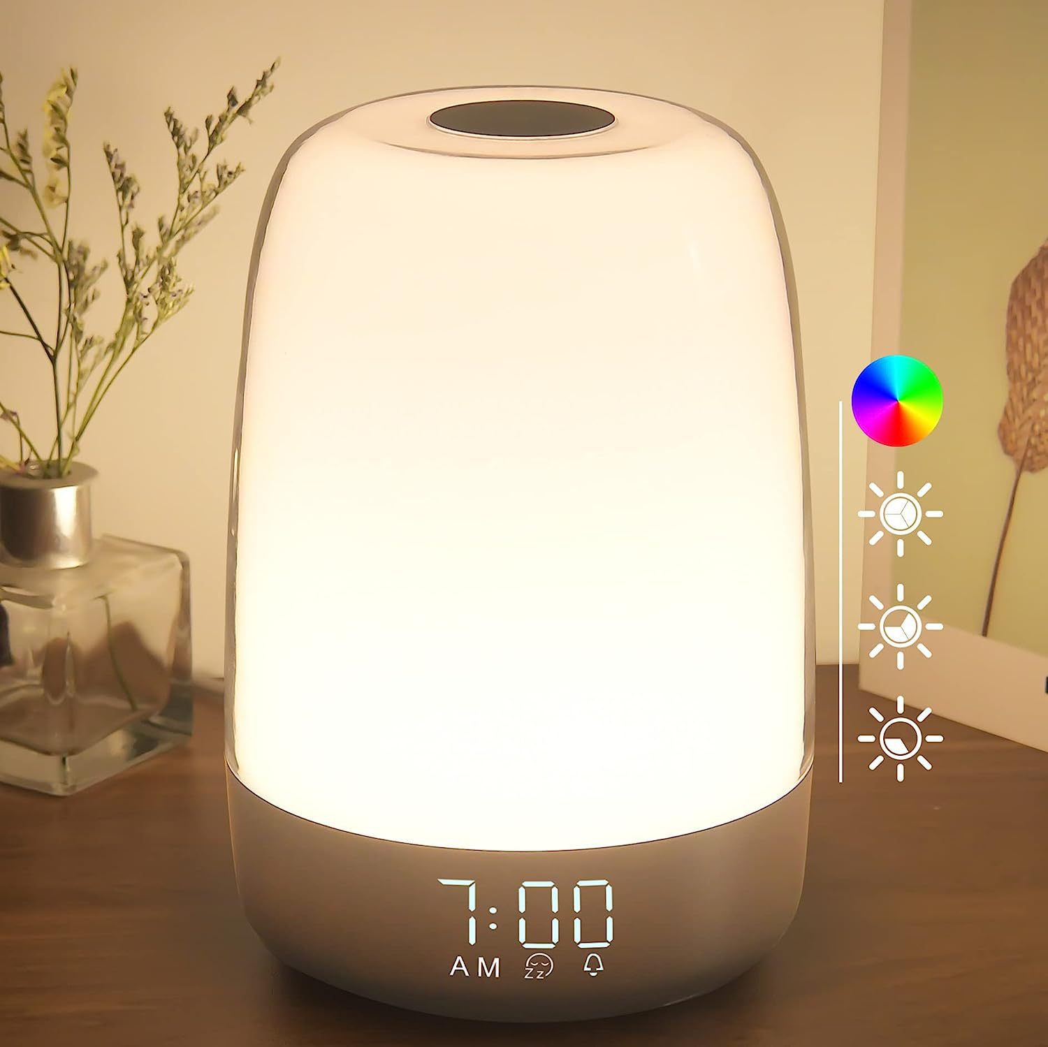 LED daylight alarm clock with sunrise simulation