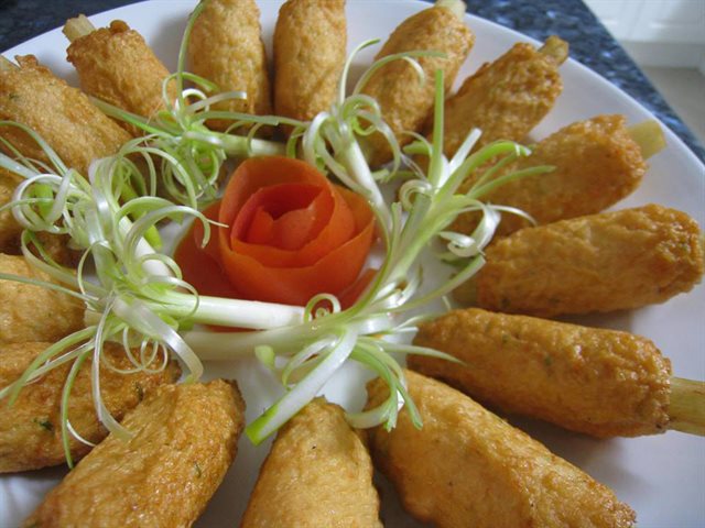 Chạo Tôm Nướng Mía Béo Thơm