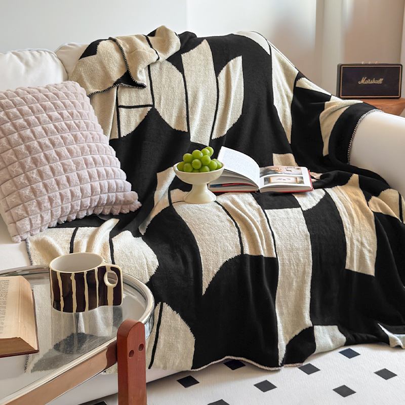 Acrylic throw blanket, simple and elegant