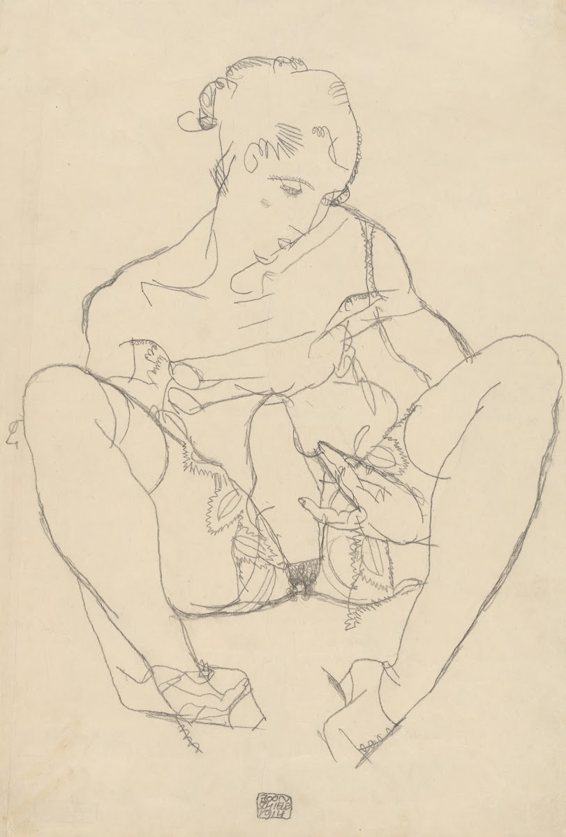 Seated Woman in Chemise 1914