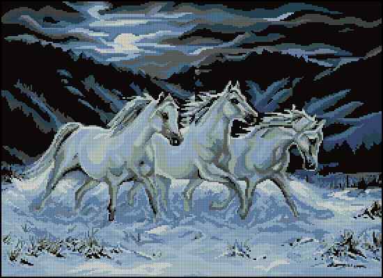 CMP 400657 Landscape With Three Horses