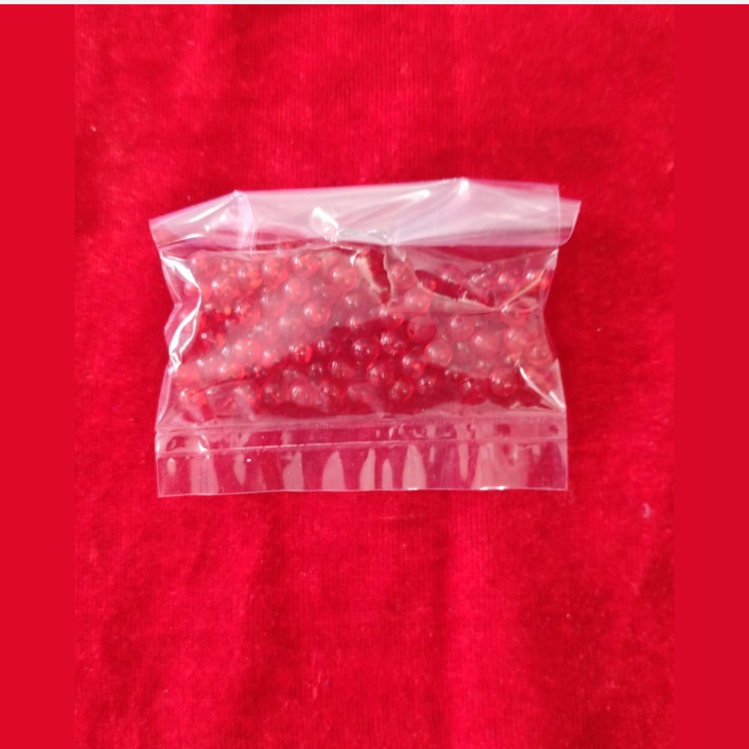 5 mm plastic maroon beads-pack of 10 gm