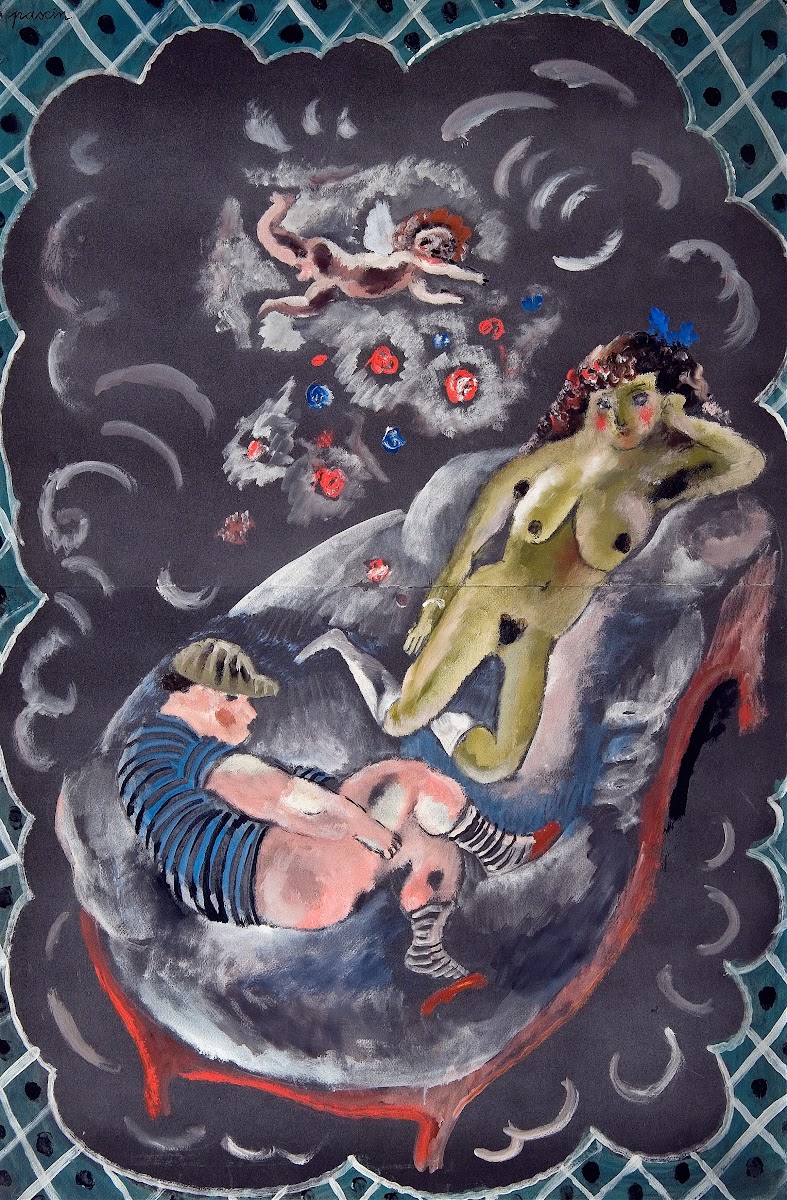 Two Figures And Cupid C 1920