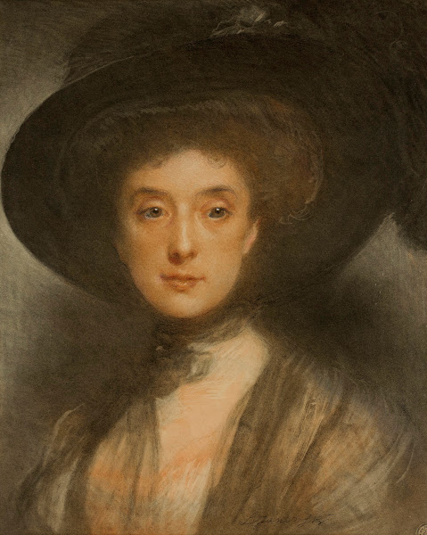 Portrait of a woman in a black hat 1910