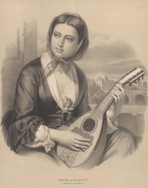 Woman playing a mandolin 1851 1870