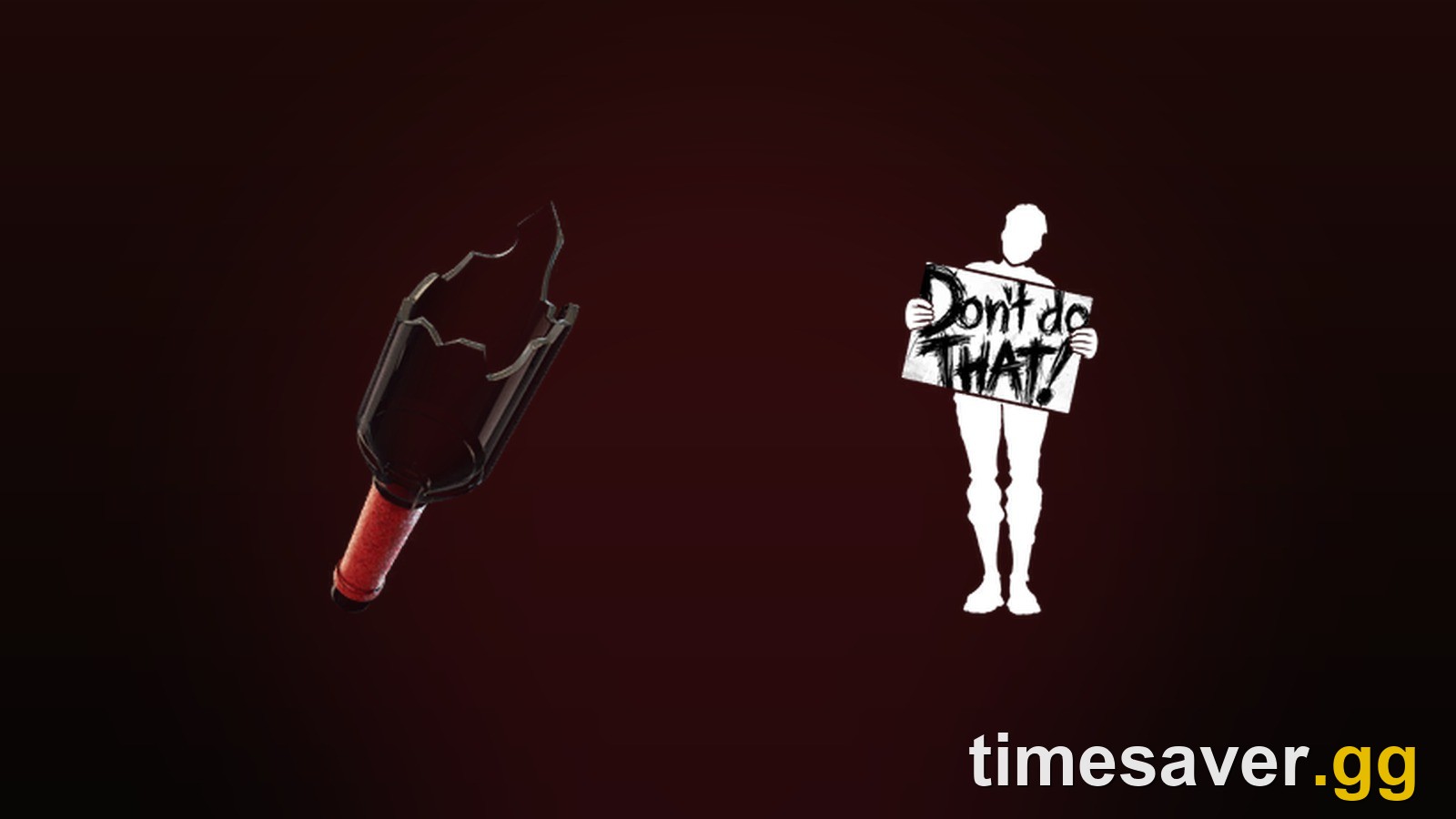 Nikki's Broken Bottle pickaxe and the No No No emote sign from the Obsession set in Fortnite