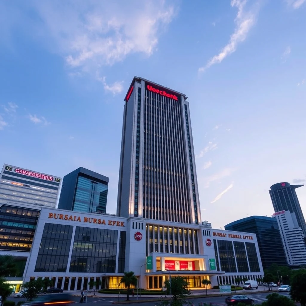 Gedung Bursa Efek Indonesia di Jakarta yang menjadi pusat aktivitas pasar modal nasional.