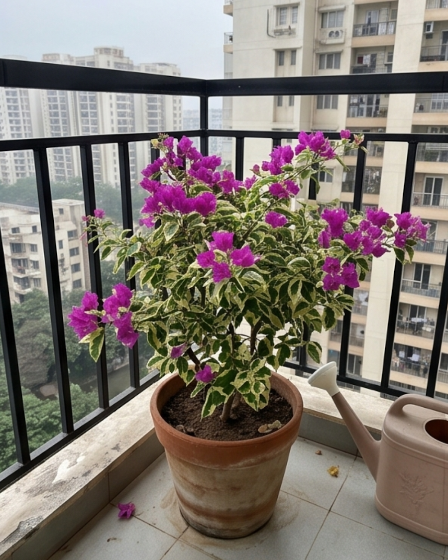 Imported Purple Star Variegated Bougainvillea Plant — view 4