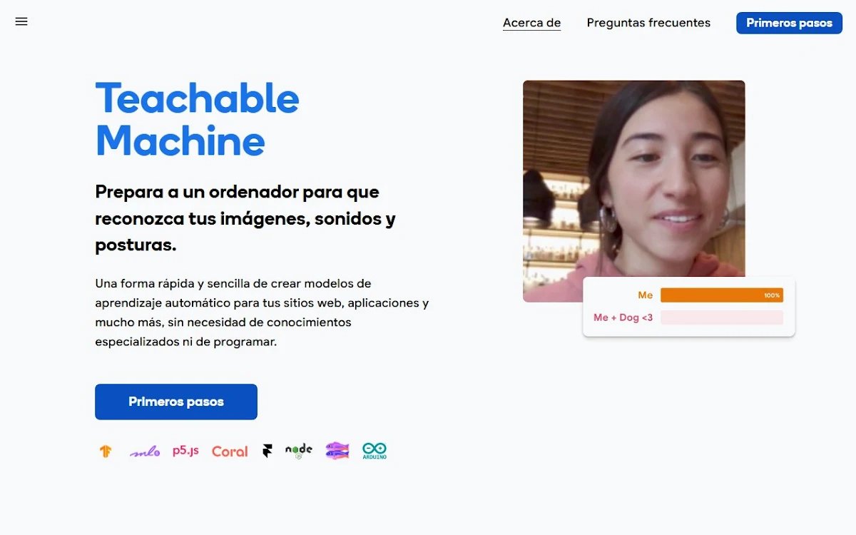 Captura de Teachable Machine