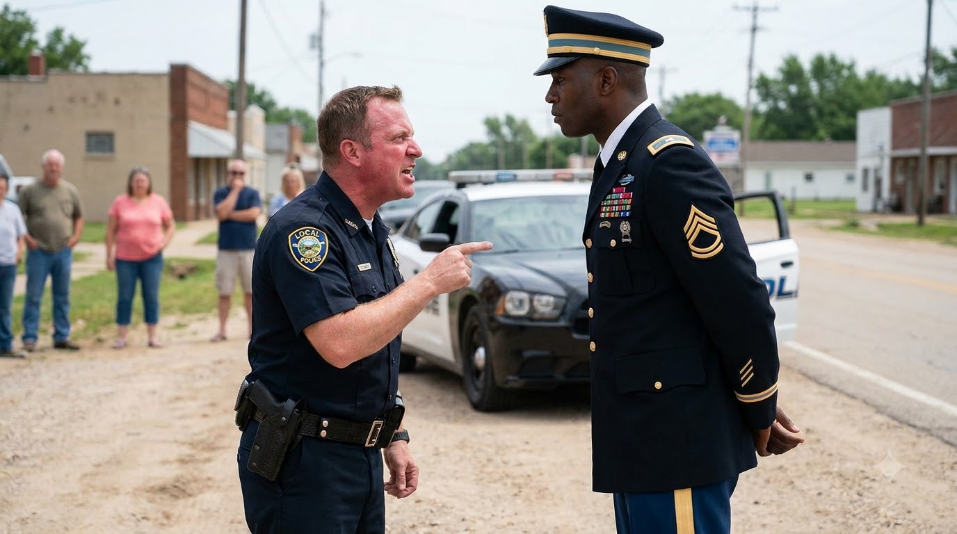 A Furious Local Cop Screams At A Decorated Black Military Officer, Demanding That He Take Off His Uniform Or Have It Ripped Off By Force.