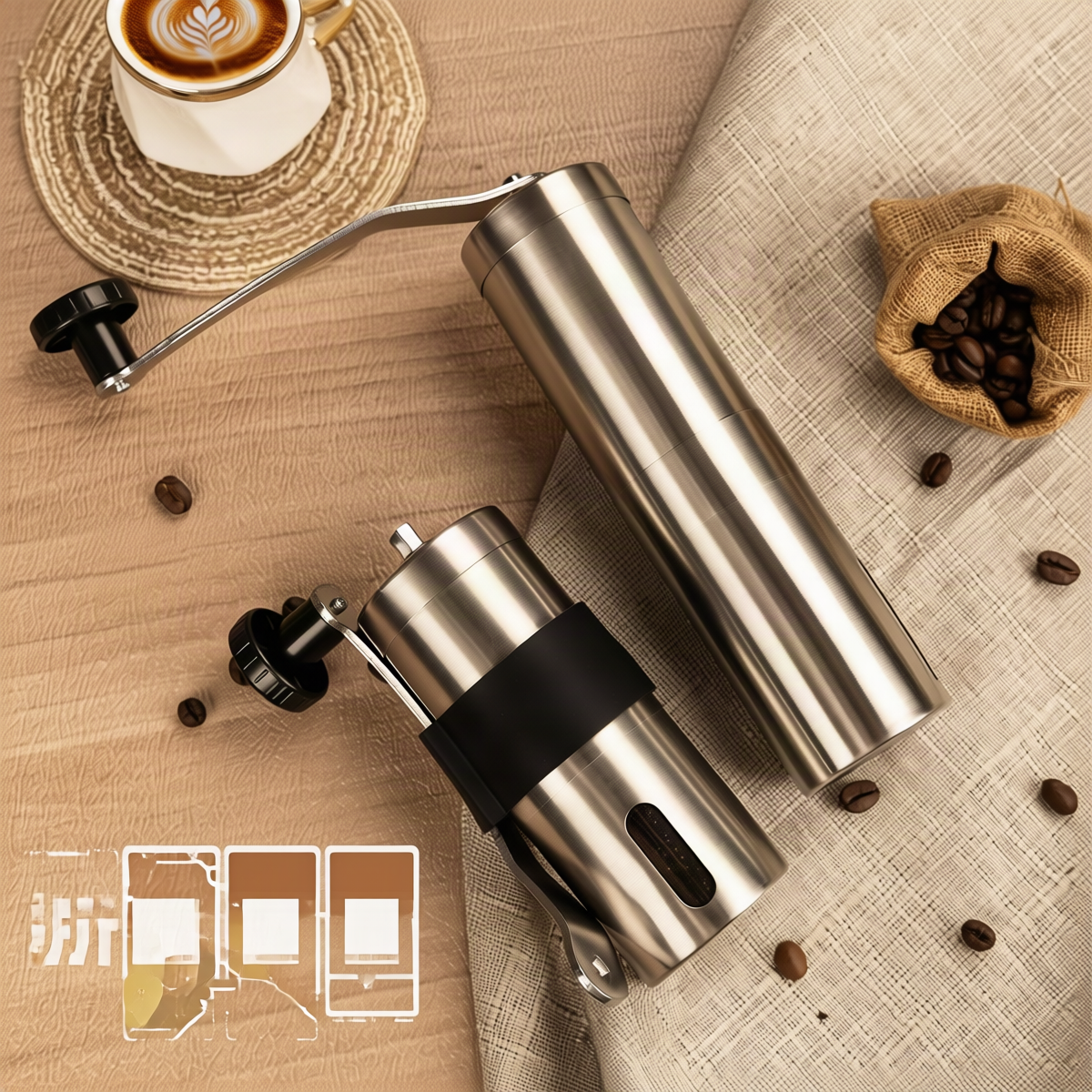 Handkaffeemühle aus Edelstahl