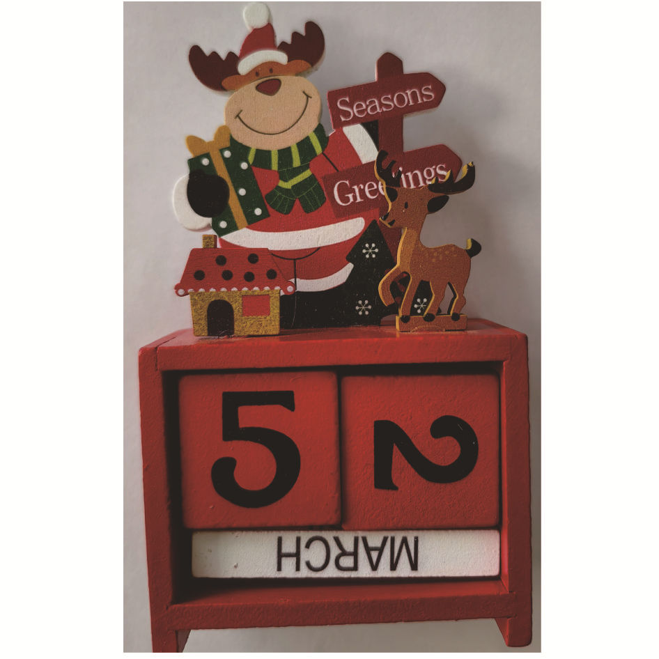 Dekorativer Holz-Adventskalender für den Tisch